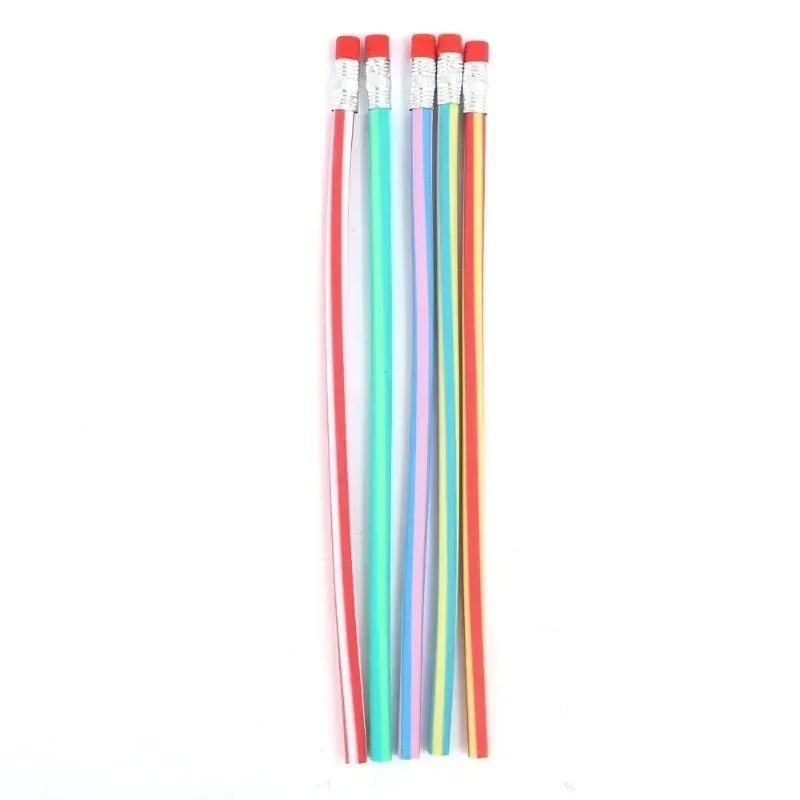 Magic Bendy Flexible Soft Pencil with Eraser Colorful Creative Novelty Bend Pencils for Kids Students Gift School Supplies