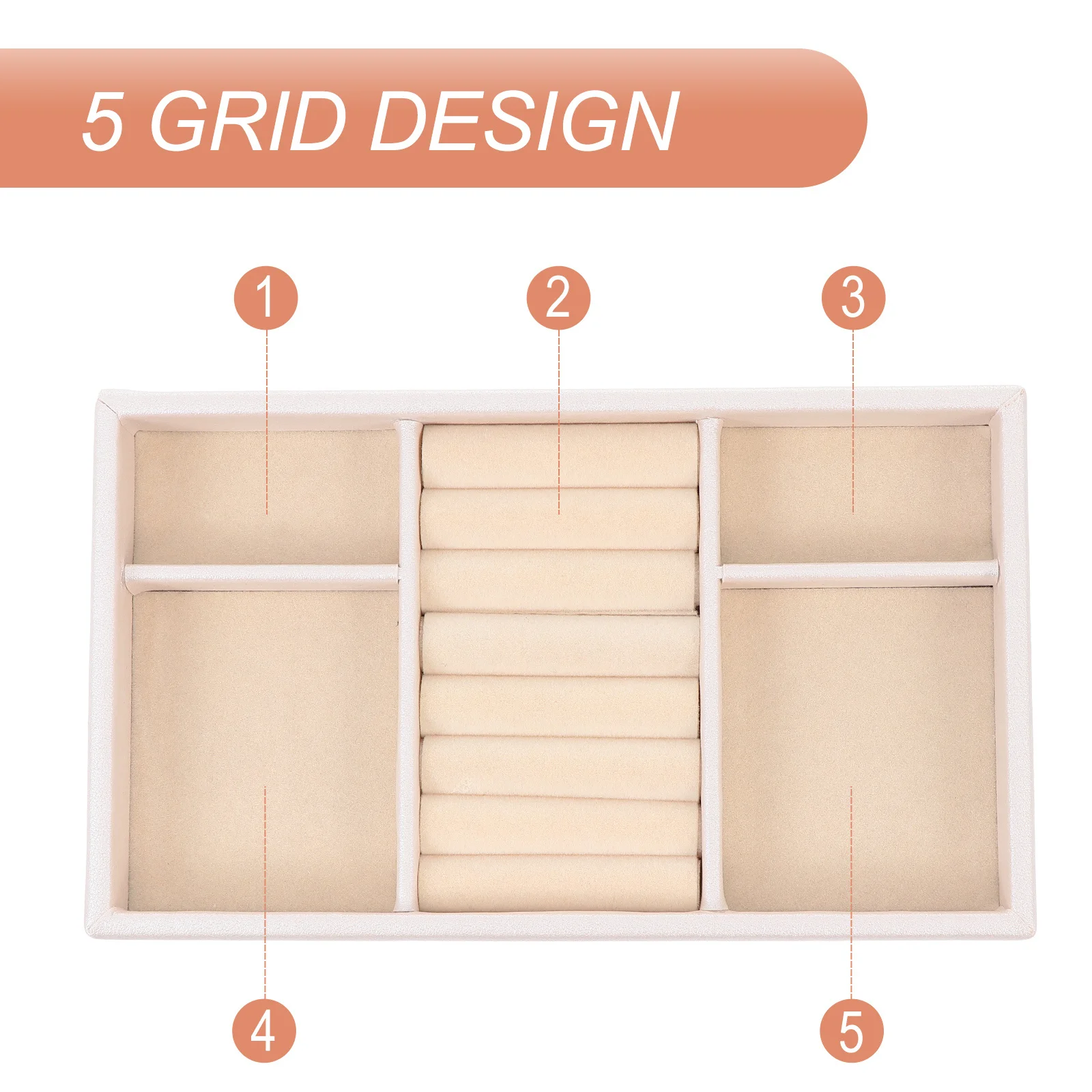 

1Pcs Jewelry Storage Tray Exquisite Flannel Design Rust Scratch Prevention Home Dressing Table Organizer Display Container