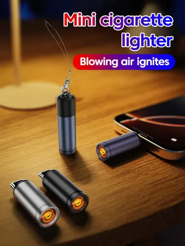 Type-C Mobile Cigarette Lighter Air Blowing Cigarette Lighter Outdoor Safety Portable Mini Cigarette Lighting Artifact