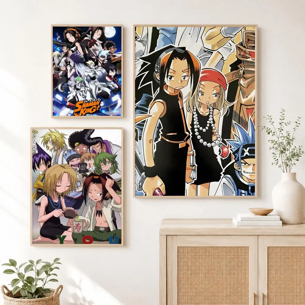 Classic Anime S-Shaman King Poster Self Adhesive Wall Art Decor for Bedroom Living Room Office Home Decor Gift