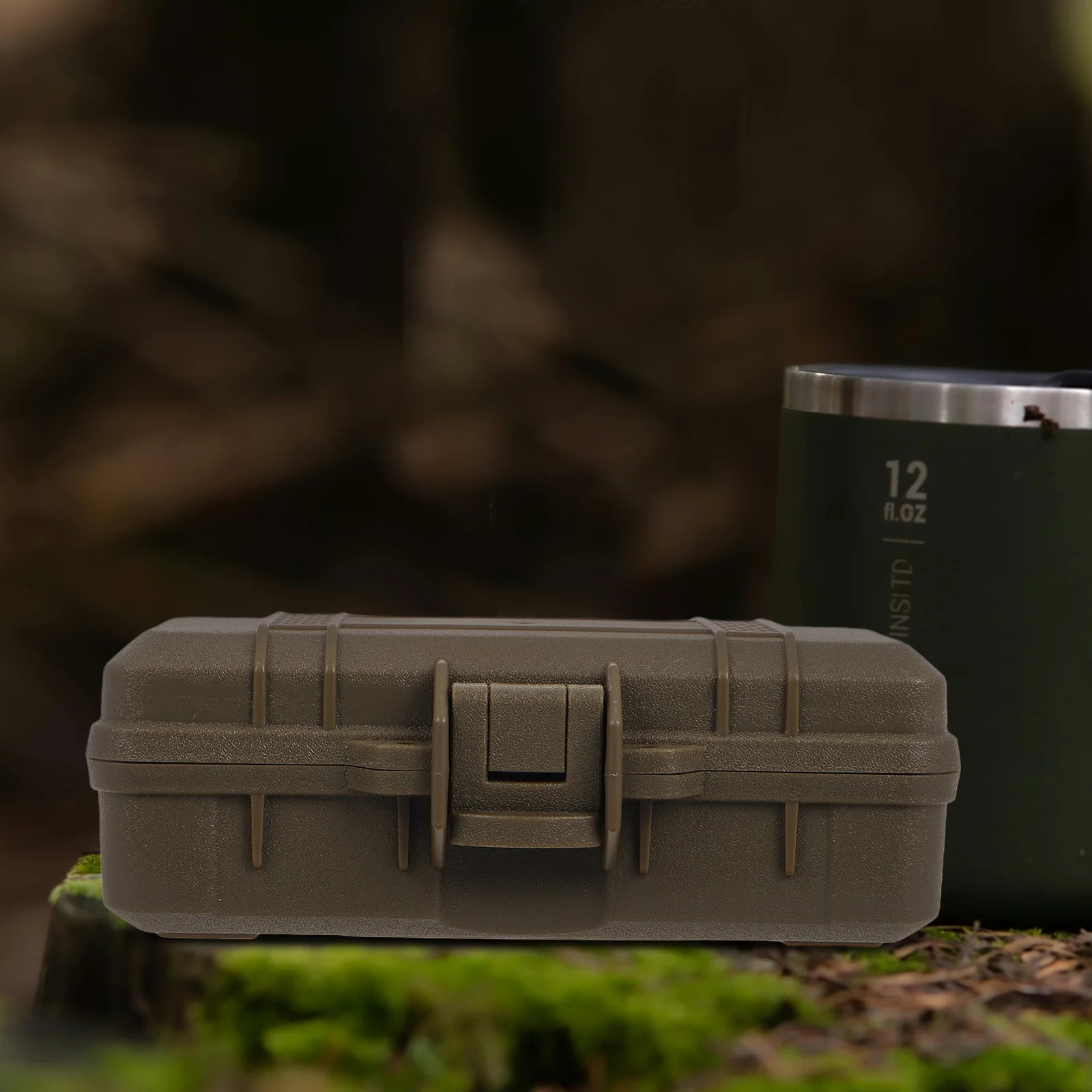 صندوق تخزين المعدات التكتيكية، تصميم غير لامع قابل للتكديس ومقاوم للصدمات للتخييم في الهواء الطلق، معدات الصيد المقاومة للماء