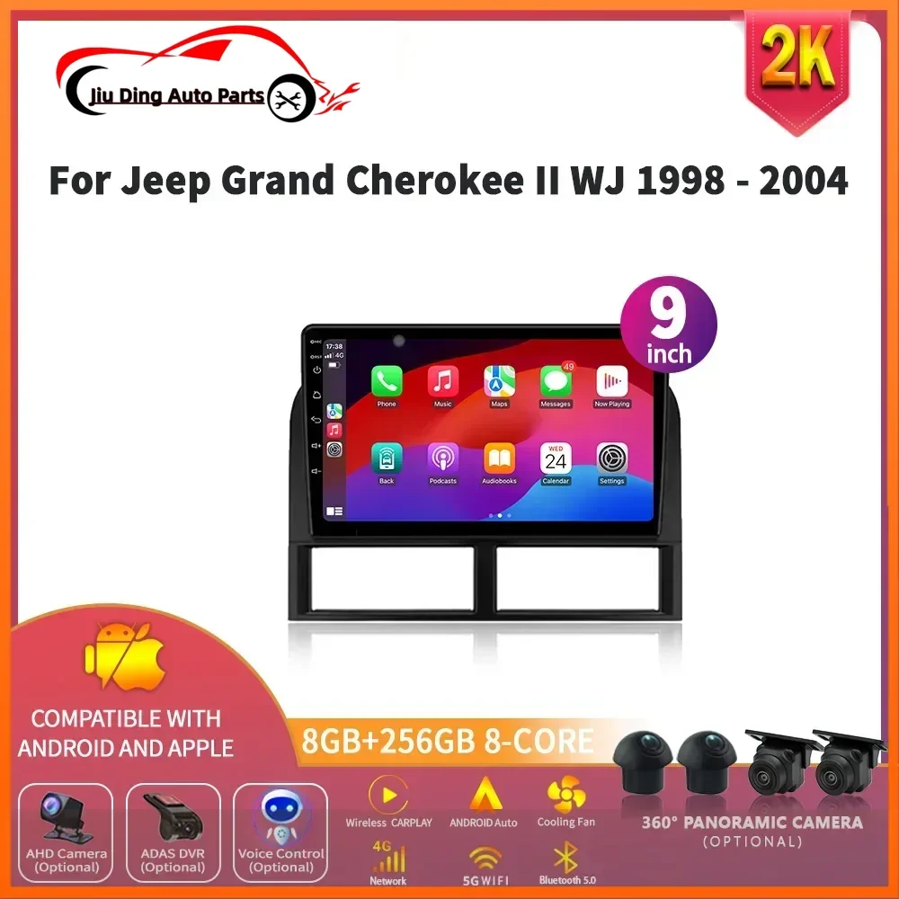 

For Jeep Grand Cherokee II WJ 1998 - 2004 Android 14 Monitor Screen Car GPS wifi 4G Video Autoradio Navigation Stereo Radio