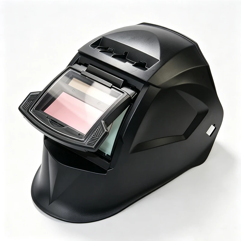 Auto Darkening Welding Helmet 1/1/1/2 True Color Solar Powered Welder Hood, Wide Shade 4/5-9/9-13