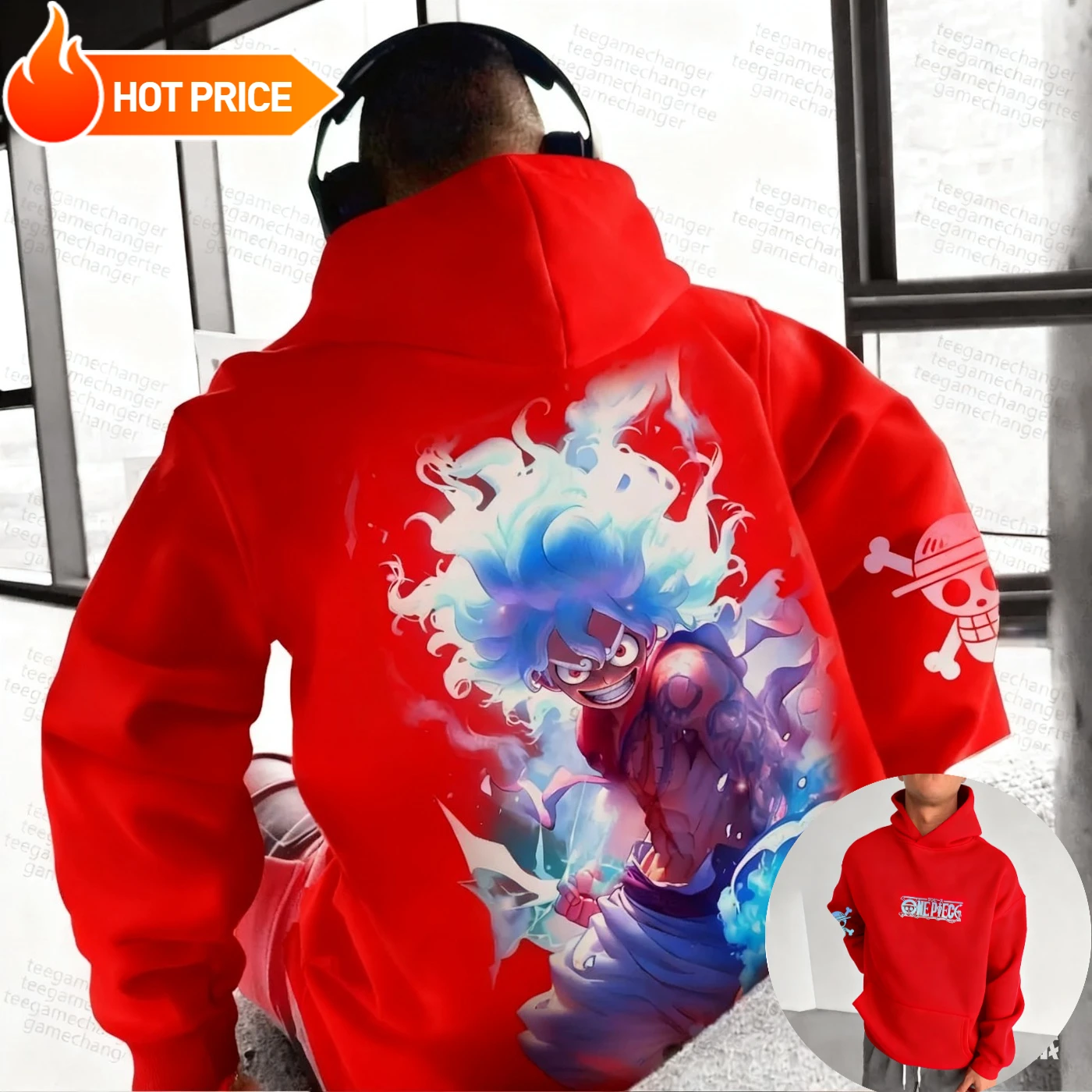 Anime One Piece Nika Luffy Harajuku Winter Men's Hoodie Streetwear Vintage Women's Oversized Hooded Sweatshirt Long Sleeve Top