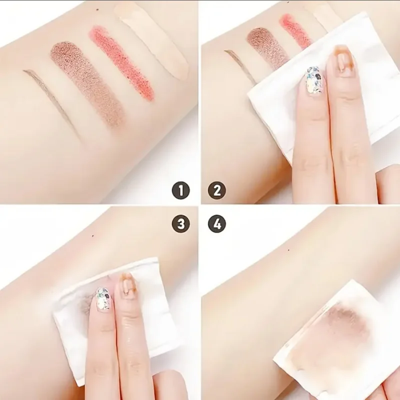 Tampons de maquillage jetables, 50/100 pièces, bouffantes nettoyantes, tampons démaquillants adaptés à l'usage du visage, démaquillant pour les yeux et les lèvres, Rem des ongles