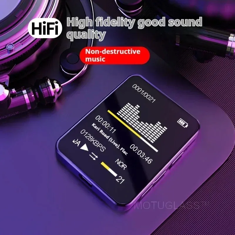 Portable HiFi MP3 Player Bluetooth Music Stereo Speaker Mini MP4 Video Player with TFT Screen FM Radio Voice Recorder