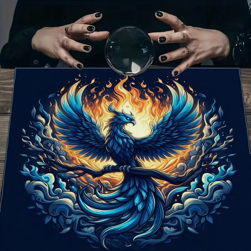 Tarot Reading Tablecloth Mystic Phoenix Altar Cloth Spiritual Wicca Occult Boho Witchcraft Surface Decoration 60x60cm Mandalas