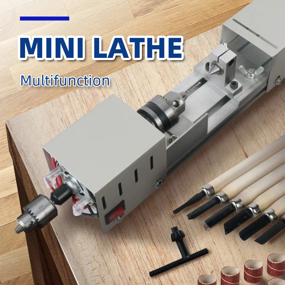 12-24V Buddha Bead Machine Multifunction Mini Lathe Compact Lathe Turning Center for Wood Sanding Polishing Jewelry Rotary Tools