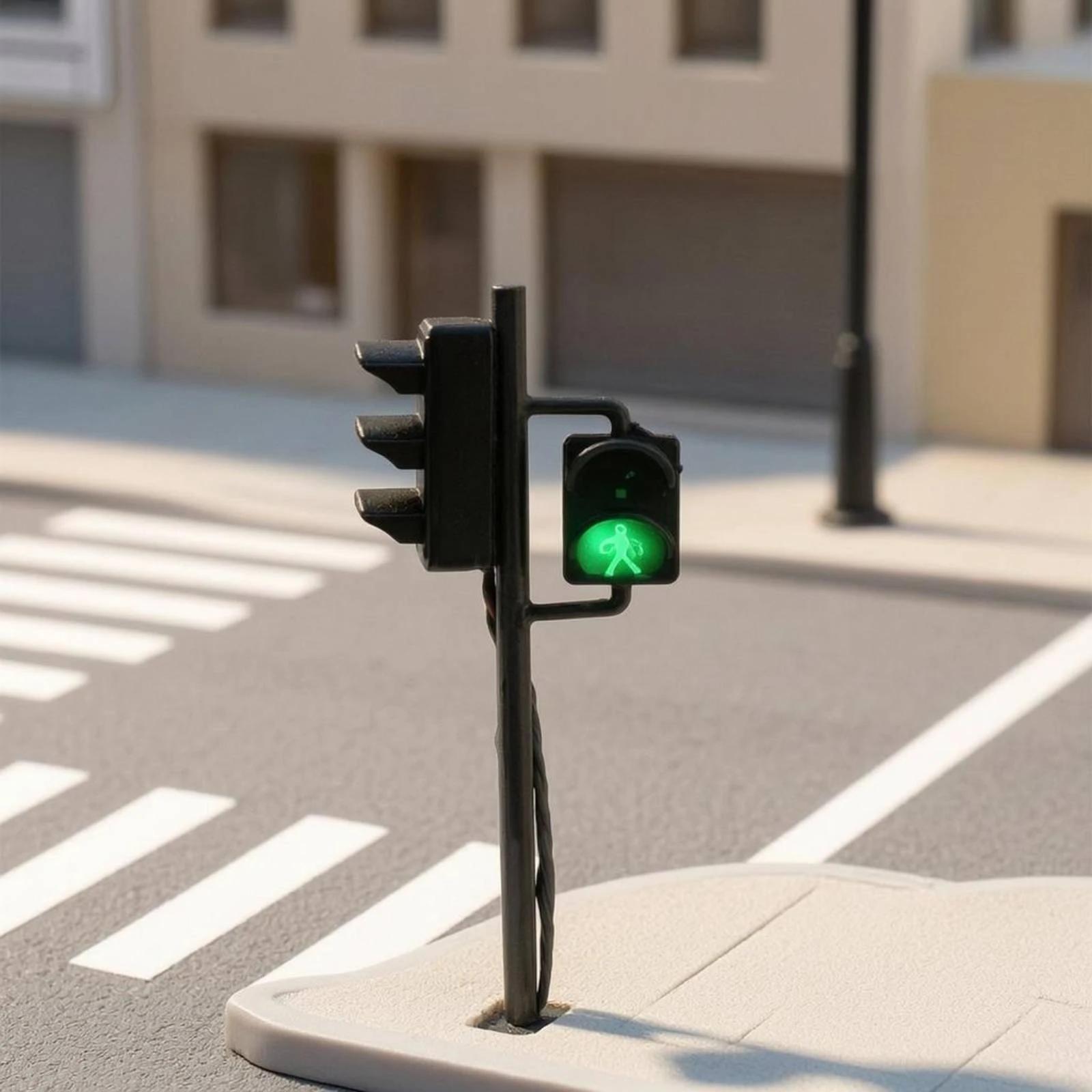 

1:64 Scale Traffic Light Base-Mounted Miniature Traffic Light Model Printed Details Lifelike Design