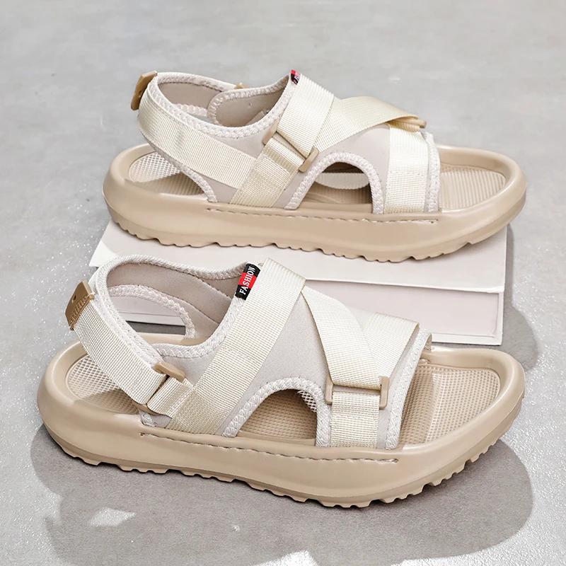 

Уличные пляжные трендовые сандалии на воздушной подушке, новинка лета 2024, мужская повседневная обувь, модная удобная дышащая износостойкая обувь