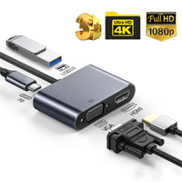 4K Type C to HDMI-compatible Hub 4 in 1  Docking Station USB C 3.0 VGA PD Adapter for Huawei Xiaomi Samsung S20 Nintendo Switch