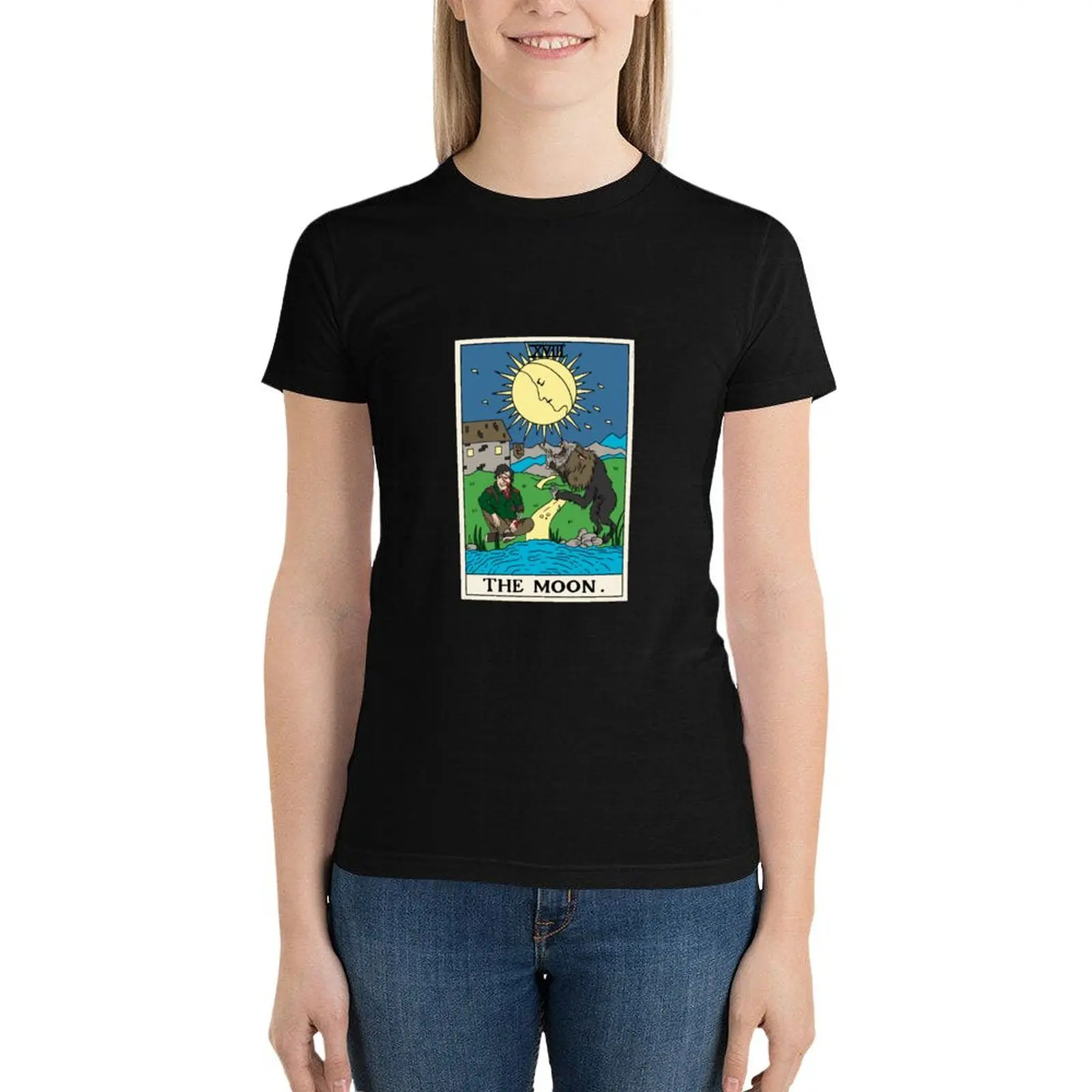 Horror Arcana: The Moon T-Shirt Blouse cute clothes summer clothes lady clothes Womens graphic t shirts