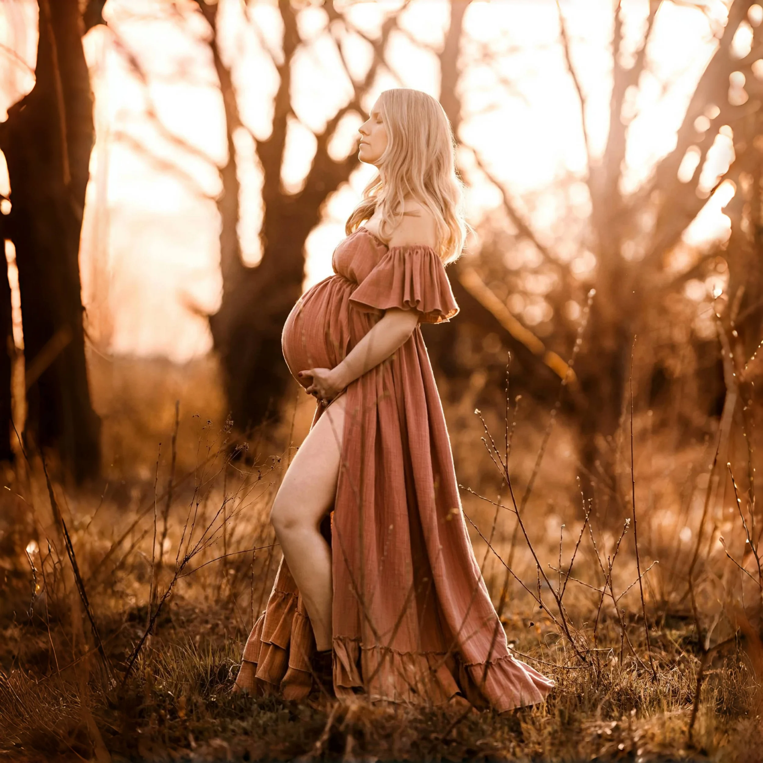 Summer Boho Style Maternity Photography Props Long Dress Cotton Baby Shower Dress For Pregnant Woman Photoshoot
