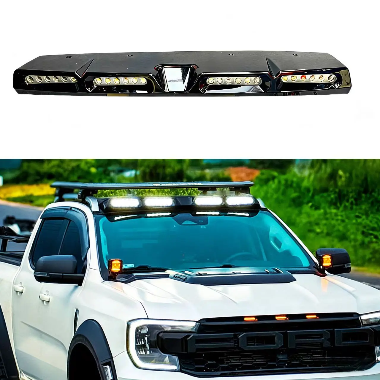 For T9Ranger Searchlight Suitable for Ford Ranger Ranger T8 Roof Spotlight LED Four Eyes Roof Light