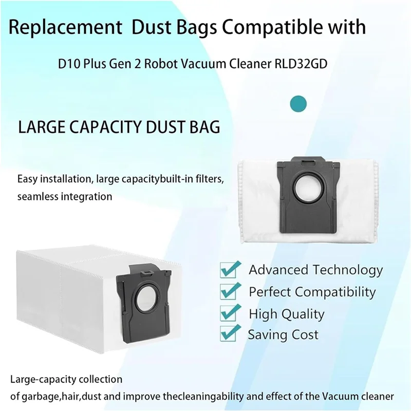 A86I-استبدال أجزاء ل Dreame D10 Plus Gen 2/RLD32GD أجزاء المكنسة الكهربائية الجانب الرئيسي فرشاة تصفية كيس لجميع الغبار ممسحة القماش
