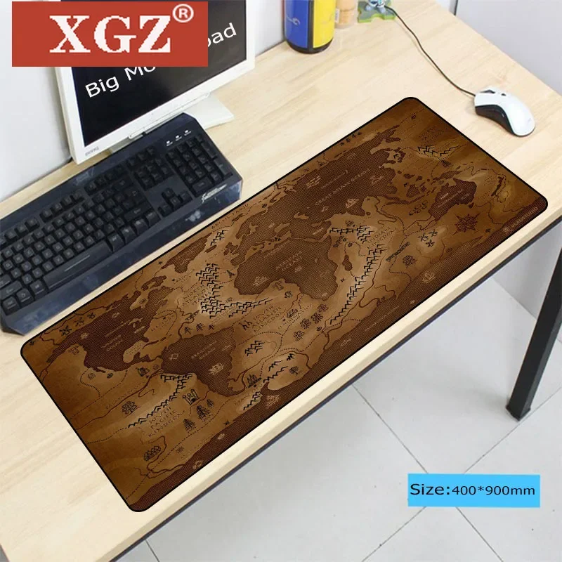 XGZ Old World Map 400 * 900 3mm XXL Large Mouse Pad Player Keyboard Office Desk Home Decoration CSGO DOTA