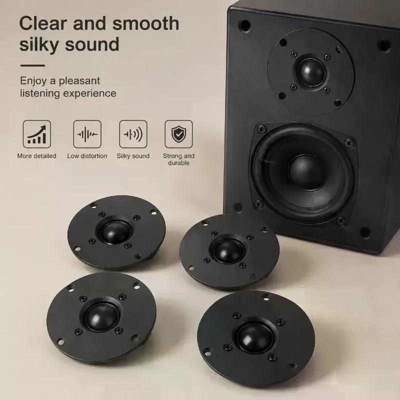 4-Inch Silk Dome Tweeter Speakers, High-Quality Clear Sound Drivers for Home Audio DIY Projects