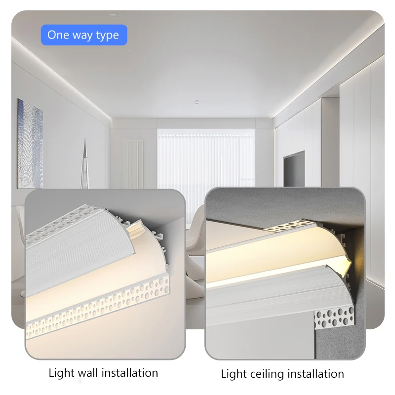 YiYing profil aluminiowy Led Light Borderless Strip lampa liniowa górna linia narożna Downlight sufit z płyt gipsowych Free Soft Channel Lights