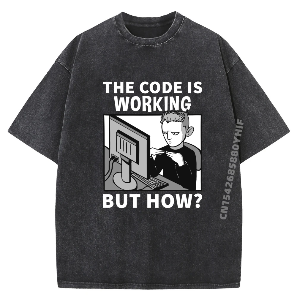 

Дизайн программирования для компьютерного ученого Harajuku, мужская одежда, футболки с принтом персонажей, мужская стираная рубашка в стиле ретро