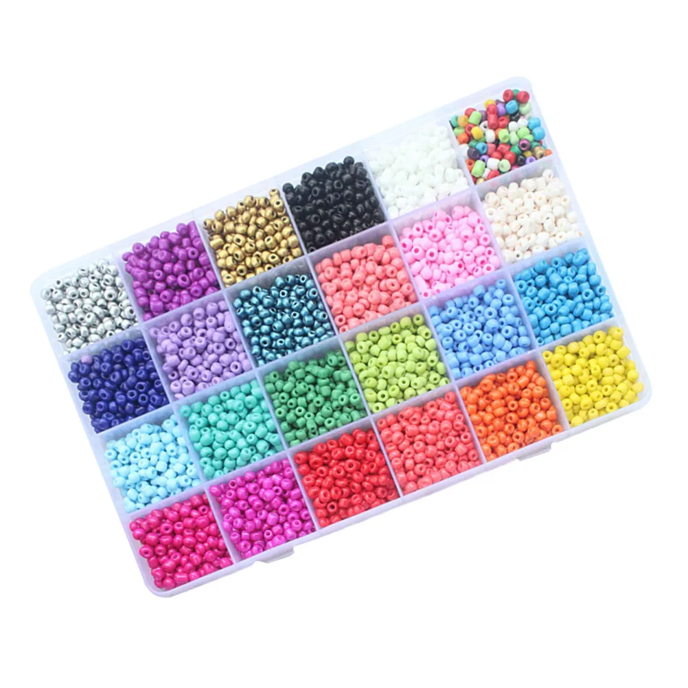 24 Color 4Mm Irregular Shape DIY Beads Set for Jewelry Making Necklace Bracelet Earrings Crafting Decorative Accessories Handbag