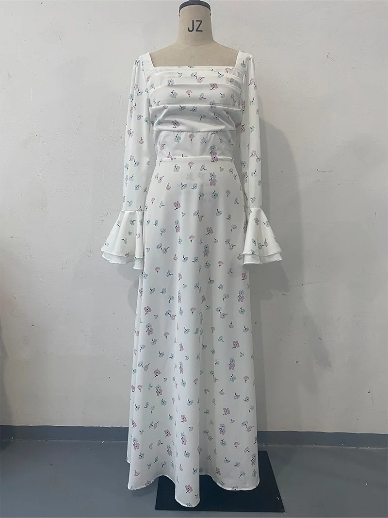 Abaya musulmana Eid para mujer, vestido largo con estampado de flores, Jalabiya, Ramadán, Marruecos, Dubai, caftán, Islam, Abayas de fiesta árabes