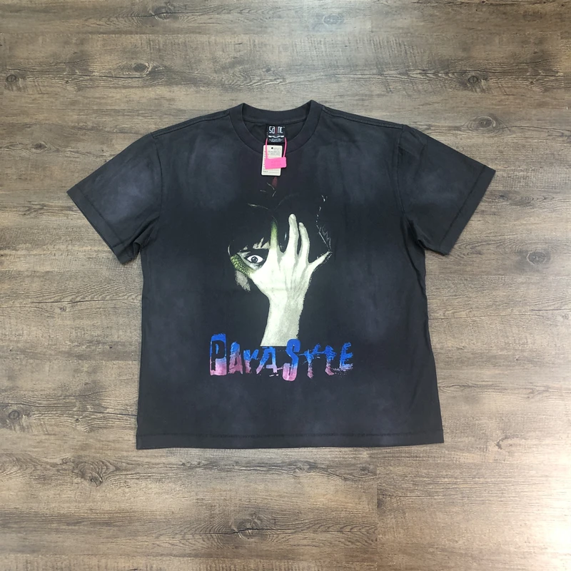 

Streetwear Funny Printed Vintage Clothing Tops SAINT 1:1 Loose Oversize Tee Summer T Shirt For Men