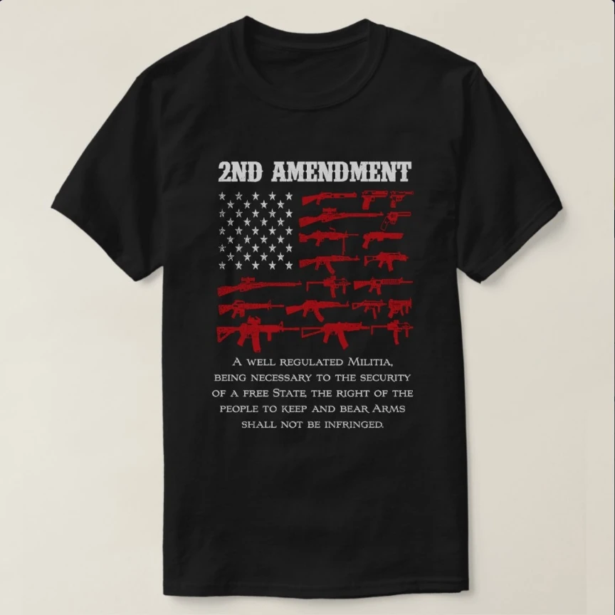 

Patriotic USA Flag 2nd Amendment Gun Rights T-Shirt 100% Cotton O-Neck Short Sleeve Summer Casual Mens T-shirt Size S-3XL