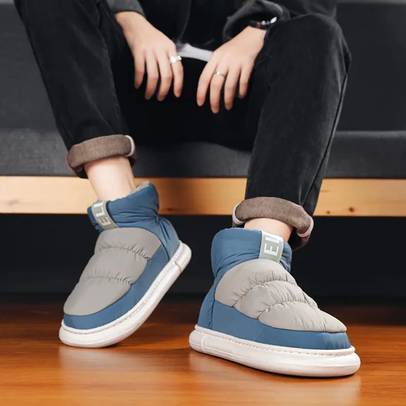 Snow Boots Men Women Winter 2025 New Lovers Plush Thick Comfortable Cotton Shoes Waterproof Anti Slip Outdoor Couple Shoes Flats