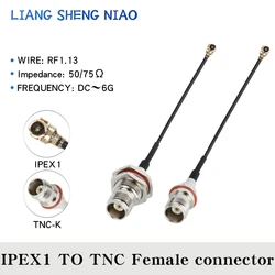 10pcs IPEX Cable TNC Female to uFL/u.FL/IPX/IPEX-1 IPEX 1 Male Plug WIFI Antenna RF Cable RF1.13 Pigtail Extension