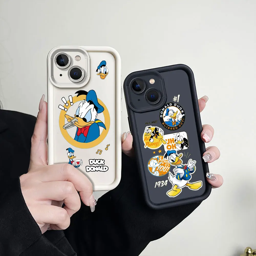 Disney Mickey Mouse Donald Duck Phone Case For OPPO Reno 11 10 8 8T 8Z 7 7Z 6 6Z 5 4 3 Pro Plus Ladder Silicone Shockproof Cover