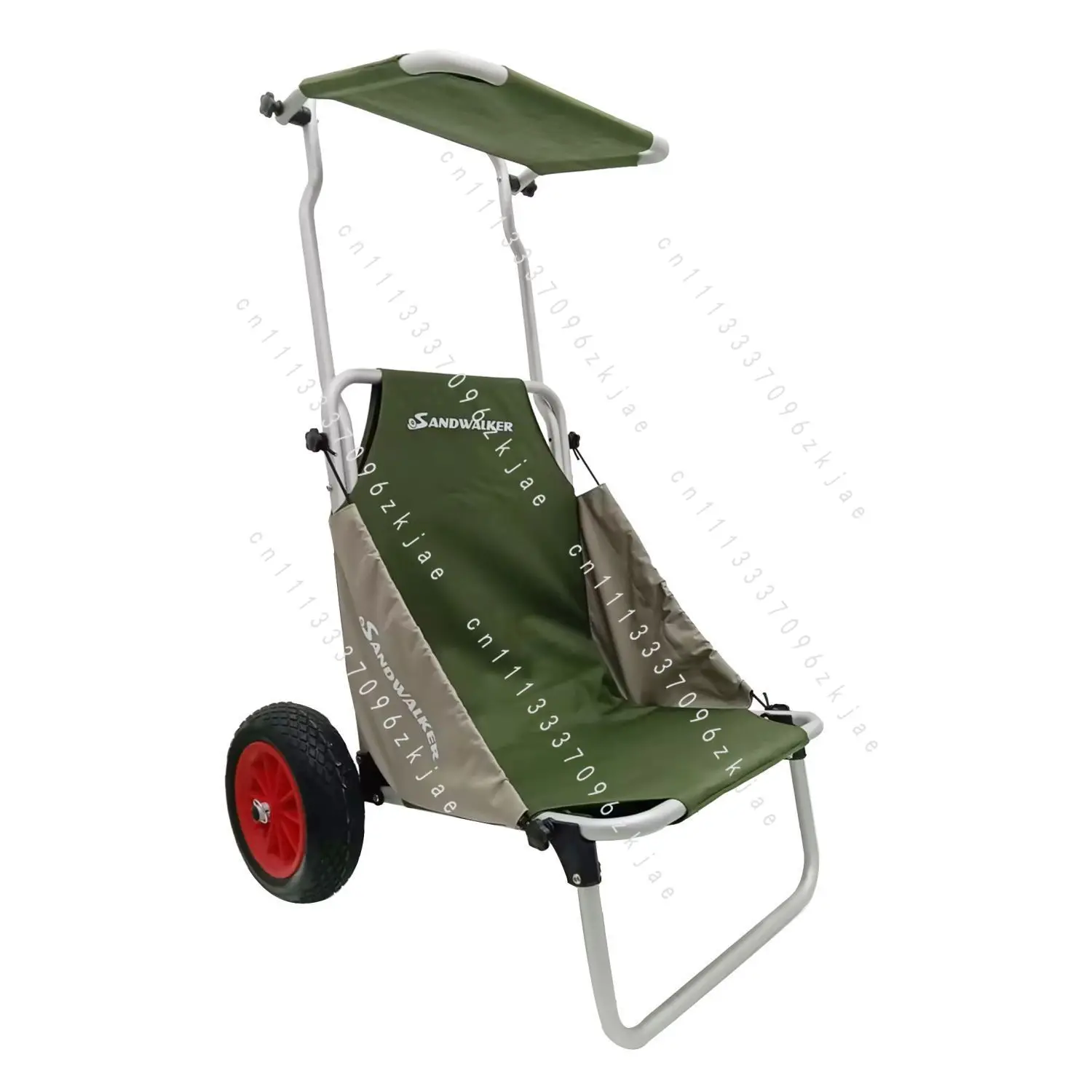 Outdoor Aluminum Lightweight Folding Chair Cart, Portable Folding Shopping Fishing Beach Trolley Luggage Cart