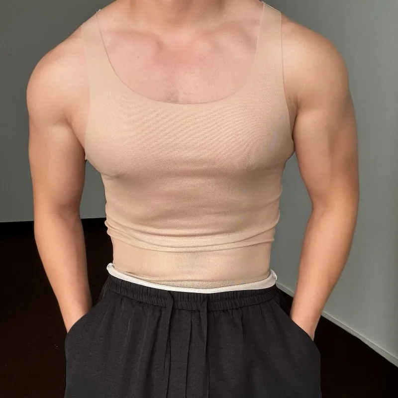 Men's Seamless Bestseller Vest Tank Top Fitness Summer Solid Color Breathable Sleeveless Undershirt Sporty Slim Fit Fashion