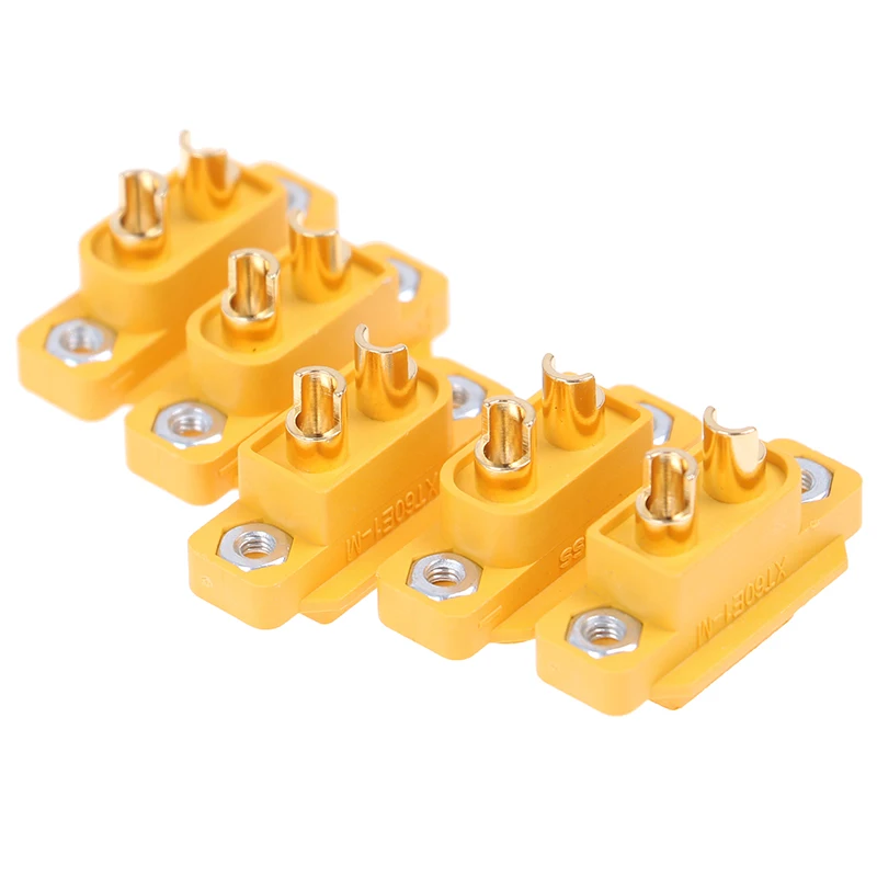 5PCS Yellow AMASS XT60E-M Mountable XT60 Male Plug for RC Drone FPV Racing Fixed Board