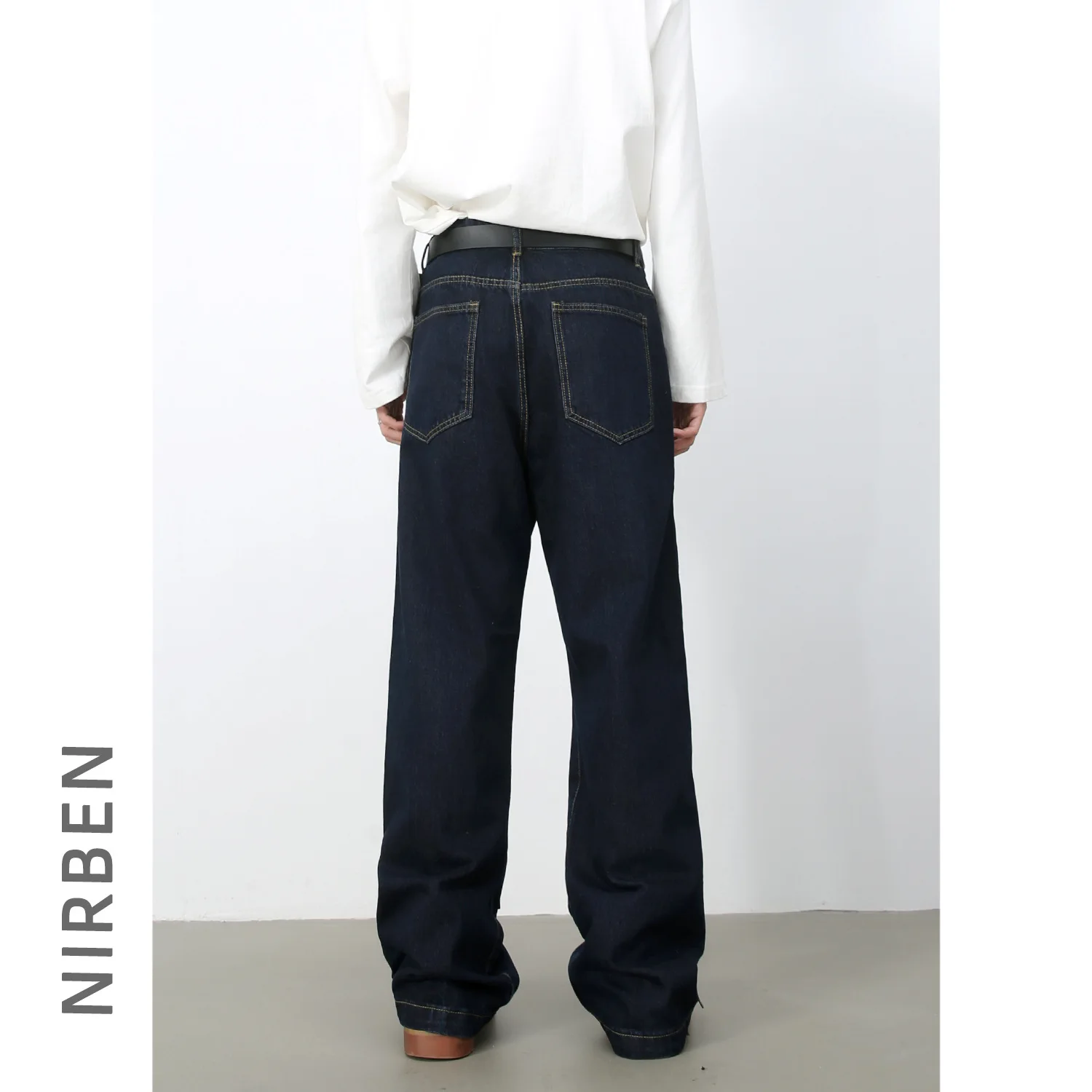 Denim Primary Color Retro Lumberjack Jeans Men's American High Street Loose Straight Trousers
