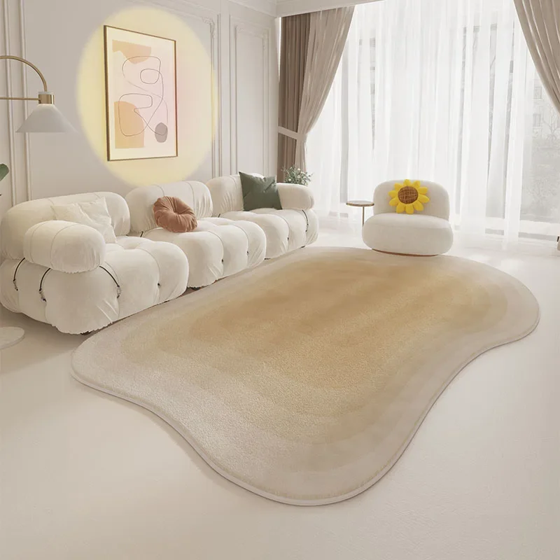 Cream Style Bedroom Decor Cloud Shape Carpet Irregular Fluffy Plush Rug Luxury Carpets for Living Room Home Soft Study Floor Mat