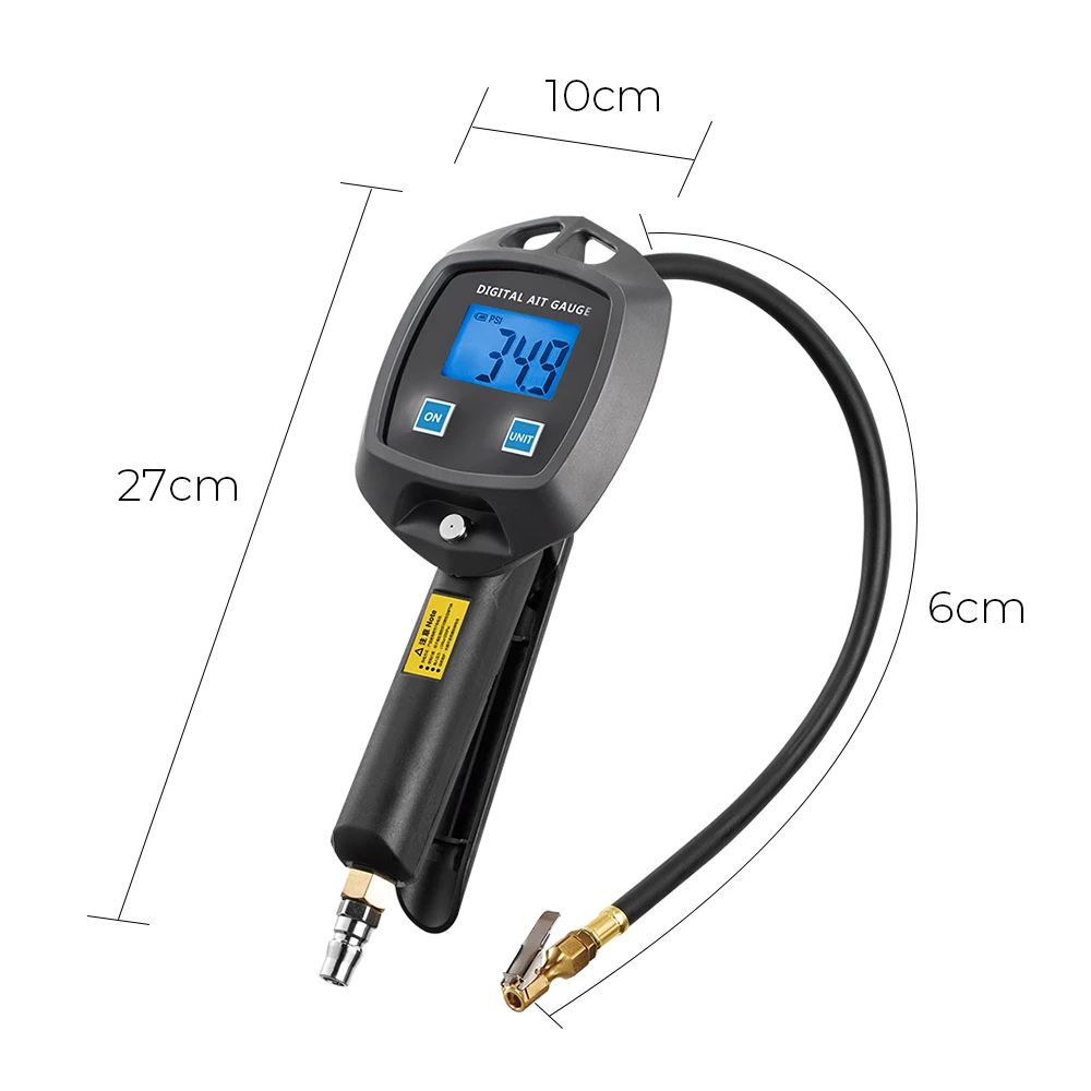 Digital Display High-precision Monitoring Inflation Gun Universal Tire Pressure Gauge Car Tire Manometro With Inflator Hose