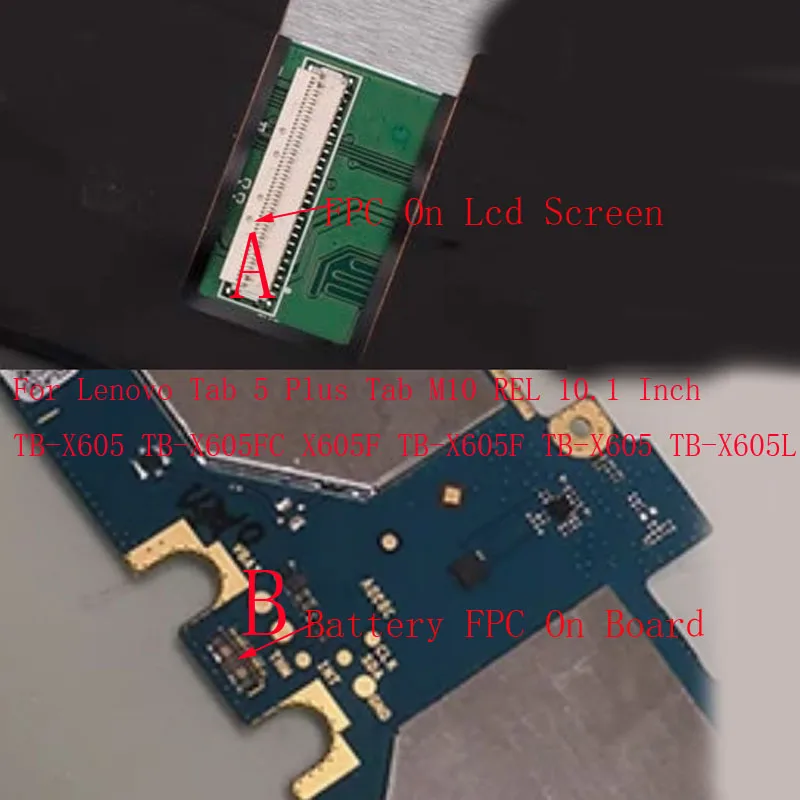 

2-10 шт. ЖК-экран, аккумулятор, гибкий разъем FPC для Lenovo Tab 5 Plus M10 REL 10,1 дюйма TB-X605 X605F X605L X605FC