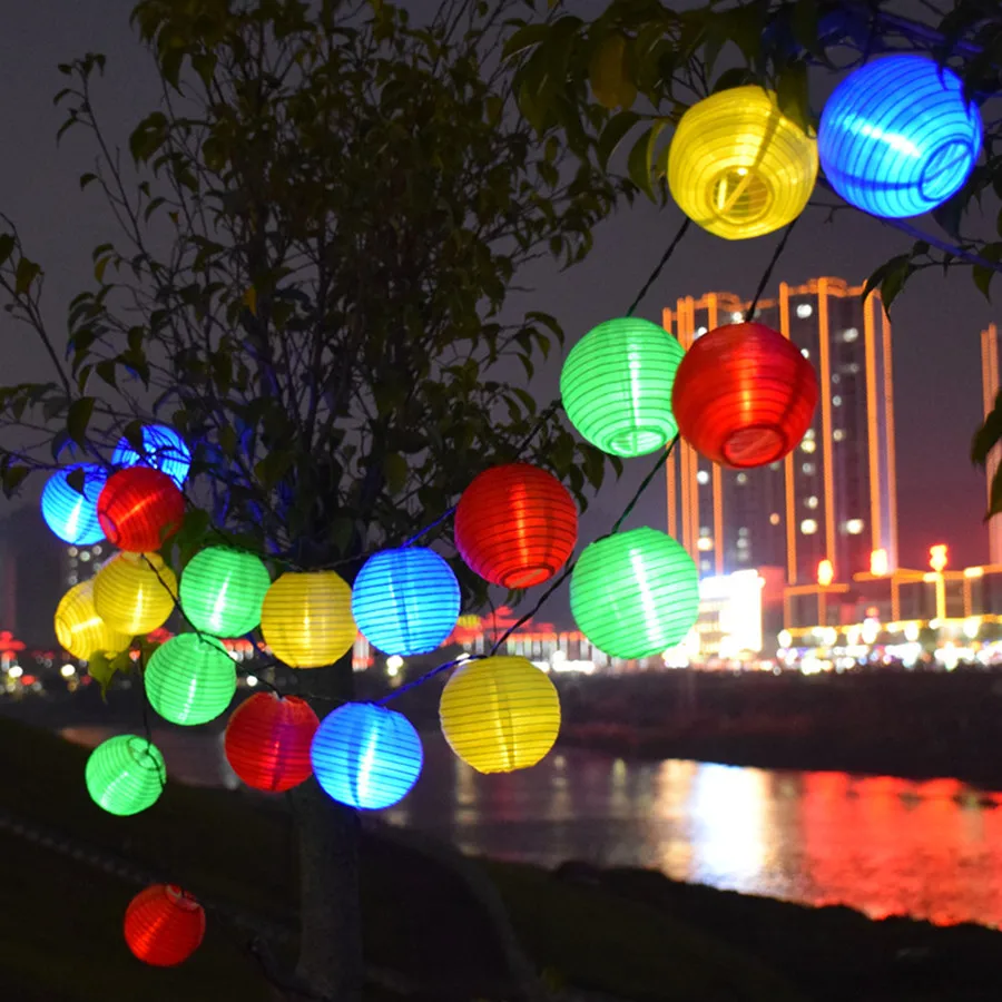 2023 nuevo LED linterna Solar cadena de luces al aire libre 10/20/30LED guirnalda de luces para Navidad boda fiesta jardín Patio decoración