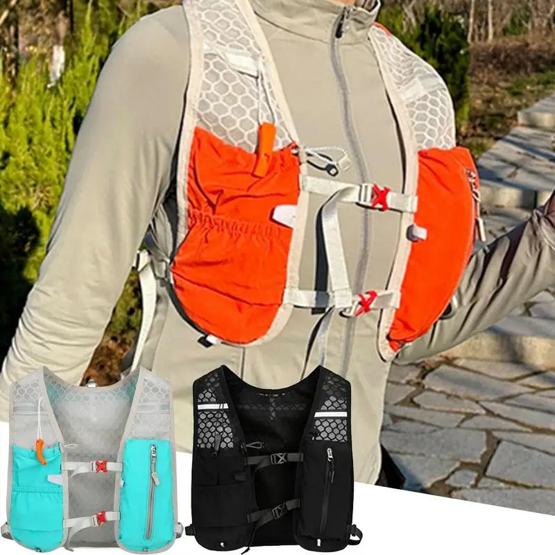 

5L Outdoor Lightweight Water Backpack Moisture Wicking Sports Gear With Reflective Strips Bicycle Vest For Marathon Climbing