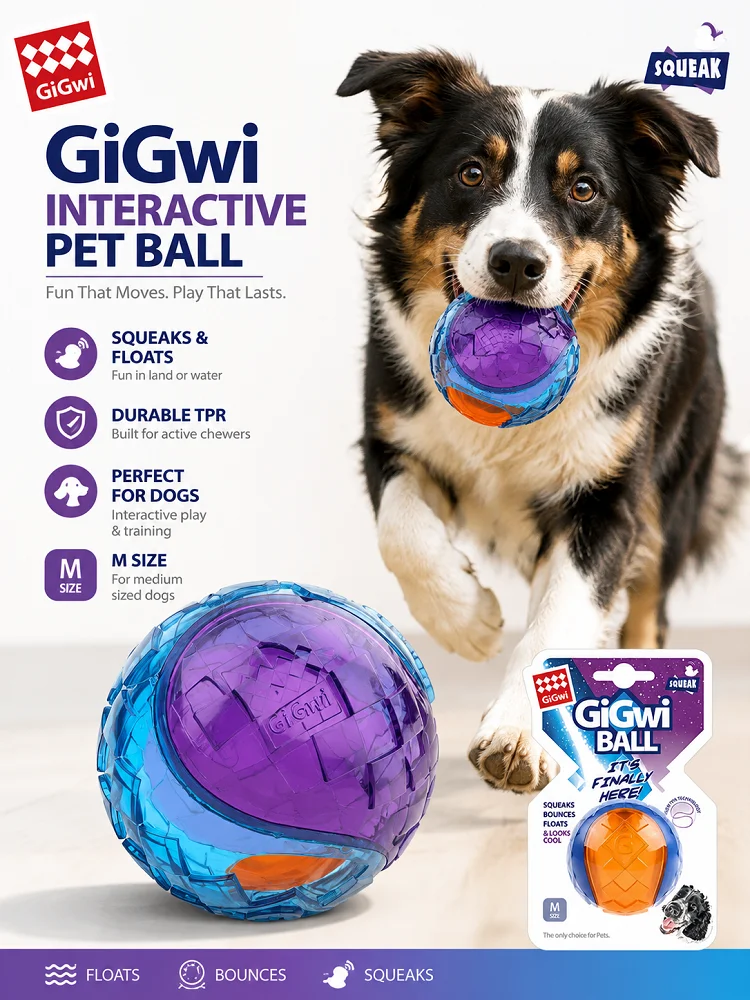 Unzerbrechlicher Gummi-Quietschball für Hunde – Langlebig, Federnd & Robust für Outdoor-Spiele, Perfekt Größe für Kleine & Große Hunderassen – Detail 3