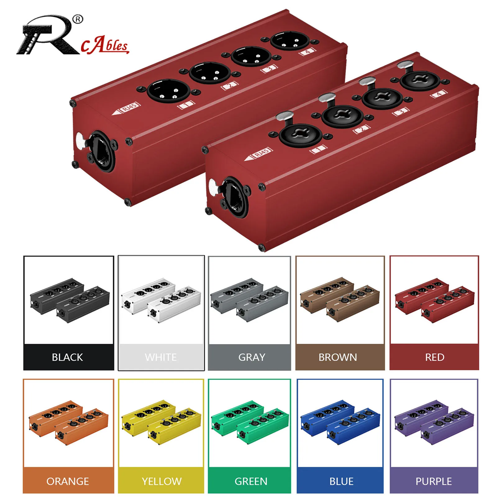 Extensor de Cable de Audio/DMX sobre red RJ45 CAT5 a 4 canales XLR de 3 pines, extensor de señal de red DMX512 1 macho + 1 hembra 1 par/1 ud.