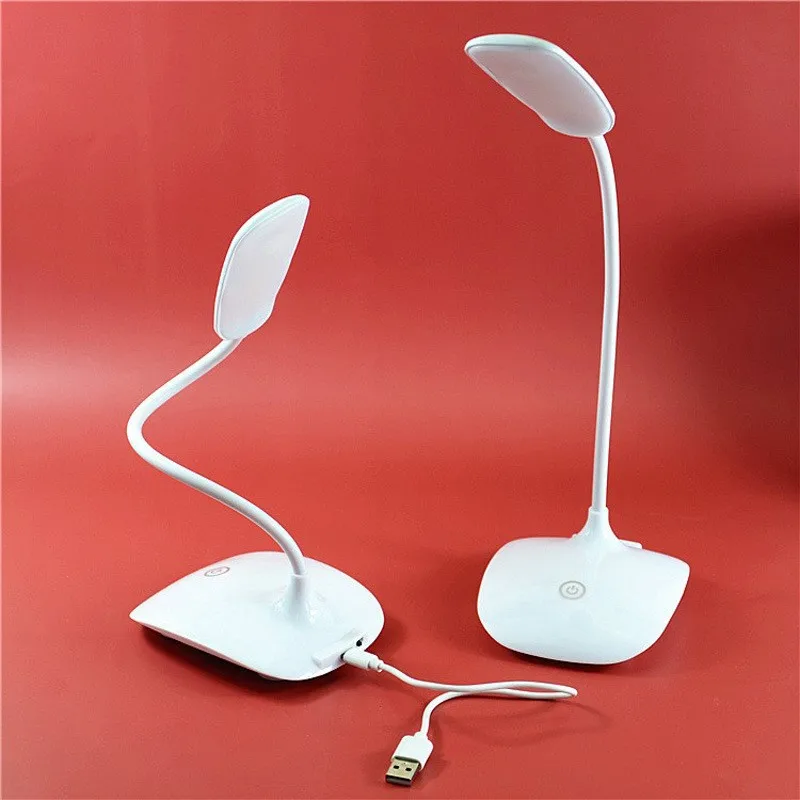 Reading Learning Eye Protection Usb Charging 18 LED Beads Three Level Touch Dimming Table Lamp With Built-in USB Cable