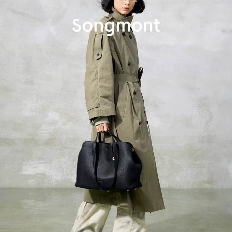 Songmont trace series tote bag women's head layer cowhide large capacity commuter shoulder handbag