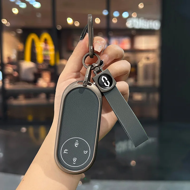 

For AITO M9 UItra MAX 2024 Keyless Smart Zinc Alloy Car Key Case Remote Cover Shell Keychain Holder Fob Interior Accessories