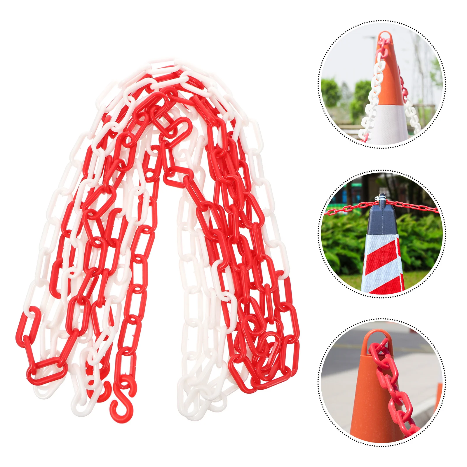 5M Road Cone Chain Plastic Safety Chains for Crowd Control Caution Security Barrier Traffic Facilities Lightweight All