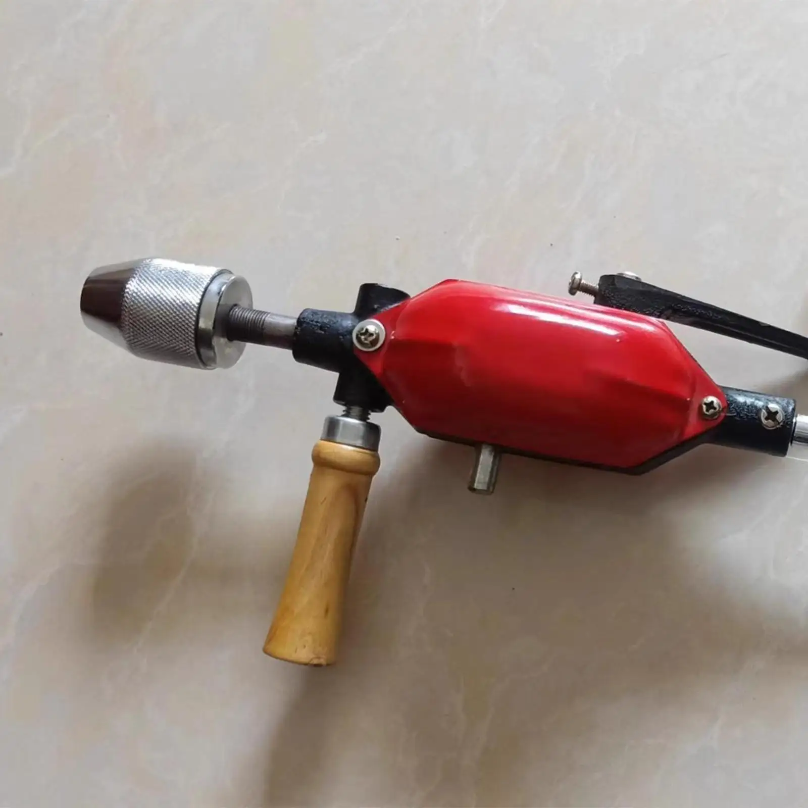 

Hand Drill,Hand Crank Tapping Machine Accessories Red Powerful Woodwork Hand Tool