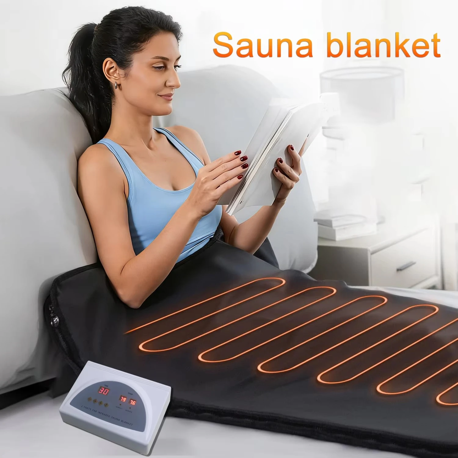 Gift for Her, Luxury 2 Zone Sauna Blanket, Deep Warmth Comfort, Spa Use, Infrared Heating Mat