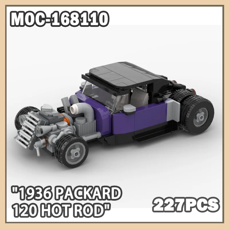 

MOC-168110 1936 Packard 120 Hot Rod MOC Строительный блок для автомобиля Скорость автомобиля Модель Кирпич Набор мелких частиц CreativeToys Подарки 227 шт.