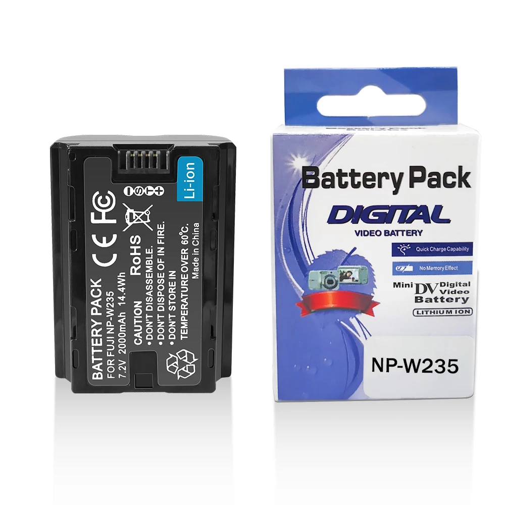 NP-W235 W235 Battery For Fujifilm FUJI GFX 100S , GFX 50S II , X-T4 , X-T5 , X-H2S , X-H2 , X-S20 , VG-XT4 Camear 2000mAh 7.2V
