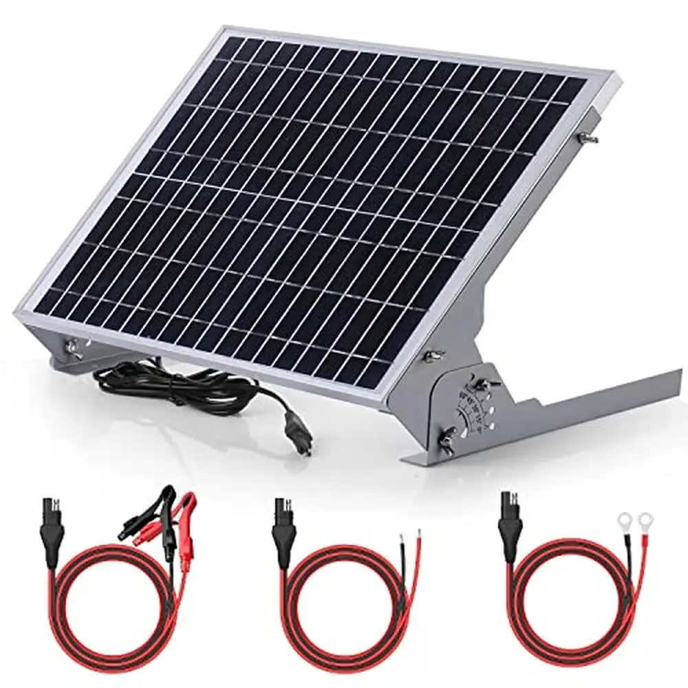 20W Solar Battery Charger Maintainer MPPT Charge Controller Waterproof Adjustable Mount Bracket Sun Power 12V 20 Watt Car Marine